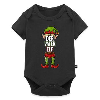 Vater Elf Partnerlook Weihnachten - Baby Premium Kurzarmbody - Schwarz - Vorne