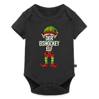 Eishockey Elf Partnerlook Weihnachten - Baby Premium Kurzarmbody - Schwarz - Vorne