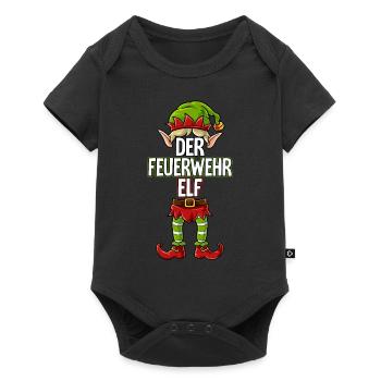 Feuerwehr Elf Partnerlook Weihnachten - Baby Premium Kurzarmbody - Schwarz - Vorne