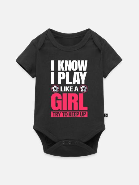 Frauenfußball - Baby Premium Kurzarmbody - Schwarz