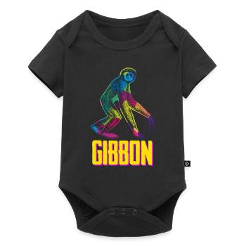 Gibbon Monkey - Baby Premium short-sleeve bodysuit - black - Front
