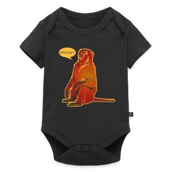 Funny baboon - Baby Premium short-sleeve bodysuit - black - Front