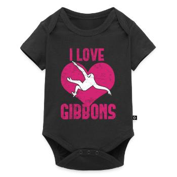 J’adore les gibbons - Body à manches courtes Premium Bébé - noir - Devant