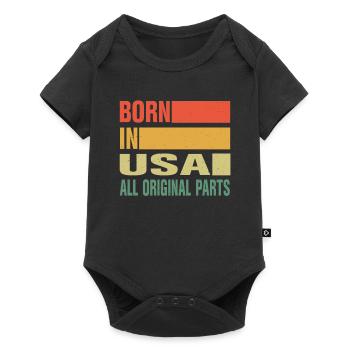 Né aux États-Unis - Body à manches courtes Premium Bébé - noir - Devant
