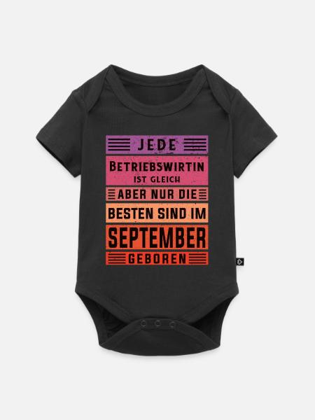 BWL Geburtstag September geboren Betriebswirtin - Baby Premium Kurzarmbody - Schwarz