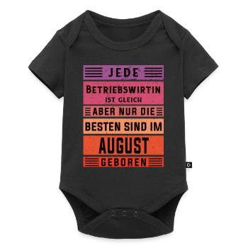 BWL Geburtstag August geboren Betriebswirtin - Baby Premium Kurzarmbody - Schwarz - Vorne