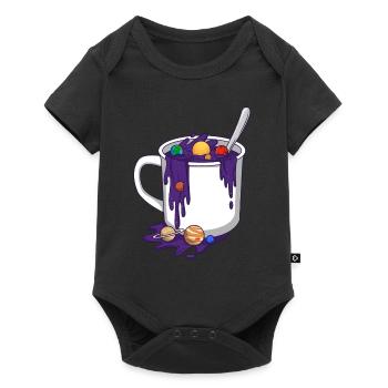 Funny Space Universe Planets Cup - Baby Premium short-sleeve bodysuit - black - Front