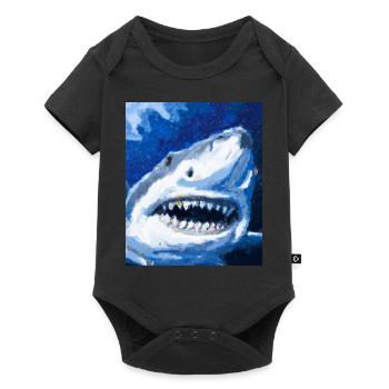 Grand Requin Blanc Vincent Van Gogh Style - Body à manches courtes Premium Bébé - noir - Devant