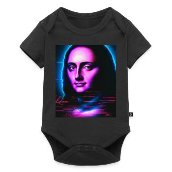 Vaporwave Aesthetic Portrait of a Woman - Baby Premium short-sleeve bodysuit - black - Front
