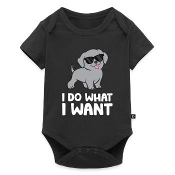 Weimaraner Welpe Ich mache was ich will Lustiger - Baby Premium Kurzarmbody - Schwarz - Vorne