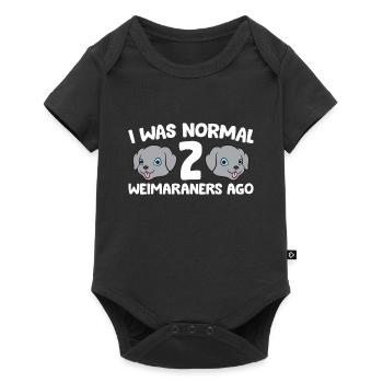 Weimaraner Tierhalter Ich war vor 2 Weimaranern - Baby Premium Kurzarmbody - Schwarz - Vorne