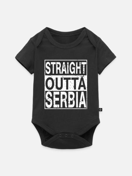 Serbien Straight outta Serbien - Baby Premium Kurzarmbody - Schwarz