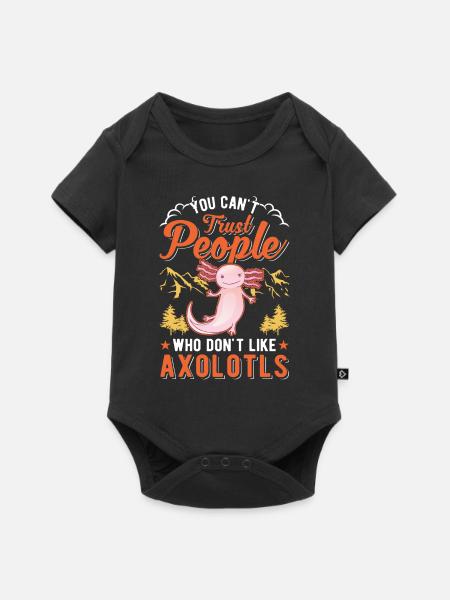 Axolotl Geschenk Schwanzlurch Axolotl - Baby Premium Kurzarmbody - Schwarz