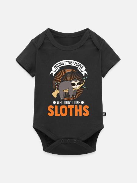 Faultier Liebhaber - Baby Premium Kurzarmbody - Schwarz