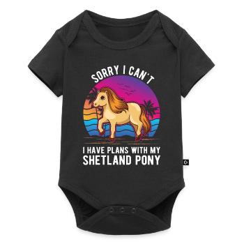 Poney Shetland Poney Shetland Shetty - Body à manches courtes Premium Bébé - noir - Devant