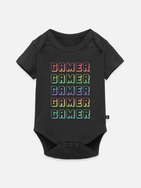 GAMER GAMER GAMER - Baby Premium Kurzarmbody - Schwarz