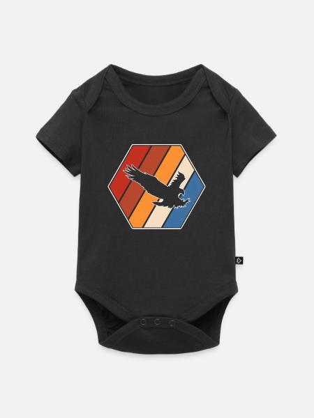 Adler Retro - Baby Premium Kurzarmbody - Schwarz