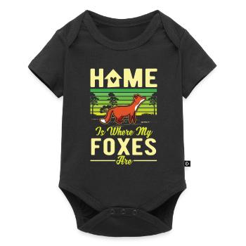 Home is where my Foxes are Fuchs - Baby Premium short-sleeve bodysuit - black - Front
