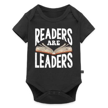 Readers are guides, reads, bookworms - Baby Premium short-sleeve bodysuit - black - Front