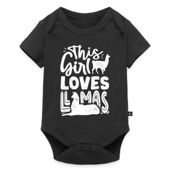 Cette fille aime les lamas, les lamas, les lamas - Body à manches courtes Premium Bébé - noir - Devant