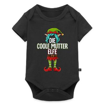 Coole Mutter Elfe Partnerlook Weihnachten - Baby Premium Kurzarmbody - Schwarz - Vorne