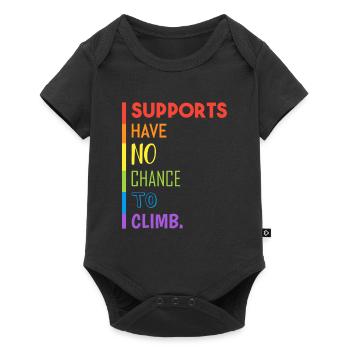 Les supports ne peuvent pas grimper - Body à manches courtes Premium Bébé - noir - Devant