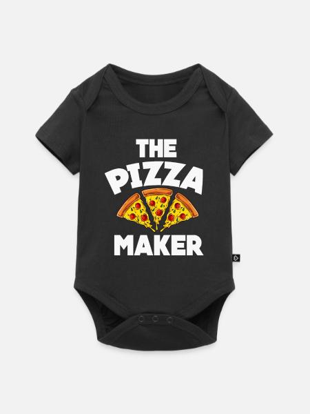 Pizza - Baby Premium Kurzarmbody - Schwarz
