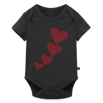 Dog Paw Hearts Dog Lover Dog Owner - Baby Dog Paws - Baby Premium short-sleeve bodysuit - black - Front