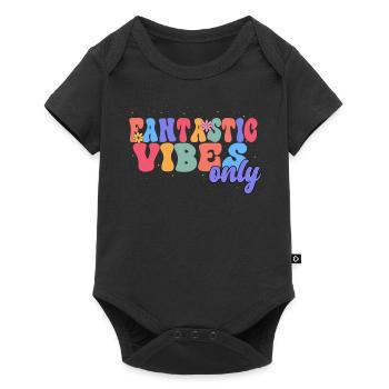 Fantastic Vibes Nur Florist Botanical Flower - Baby Premium Kurzarmbody - Schwarz - Vorne