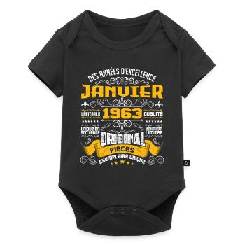 JANVIER 1963 | ORIGINAL PIÈCES - Body à manches courtes Premium Bébé - noir - Devant