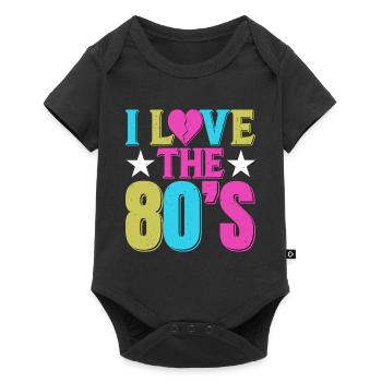 J’adore le vintage rétro des années 80 des années 1980 | Costume des années 80 - Body à manches courtes Premium Bébé - noir - Devant