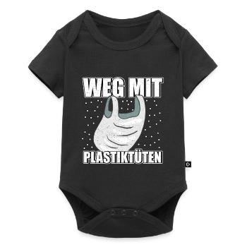 Weg mit Plastiktüten Umweltschutz Rettet die Meere - Baby Premium Kurzarmbody - Schwarz - Vorne