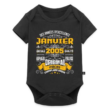 JANVIER 2005 | ORIGINAL PIÈCES - Body à manches courtes Premium Bébé - noir - Devant