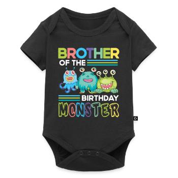 Frère de la famille des monstres d’anniversaire frères et sœurs - Body à manches courtes Premium Bébé - noir - Devant