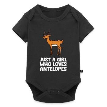 Seulement une fille qui aime l’antilope - Body à manches courtes Premium Bébé - noir - Devant