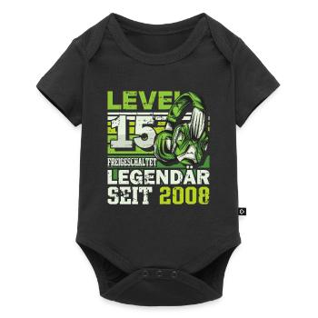 Level 15 freigeschaltet legendär seit 2008 - Baby Premium Kurzarmbody - Schwarz - Vorne