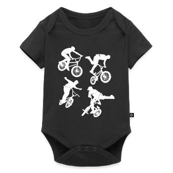 Vélo BMX - Vélo BMX Cyclisme BMX - Body à manches courtes Premium Bébé - noir - Devant
