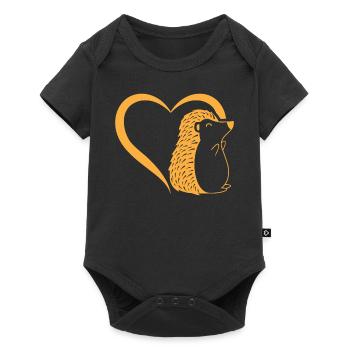 Hérisson coeur bébé hérisson - Hérisson mignon - Body à manches courtes Premium Bébé - noir - Devant