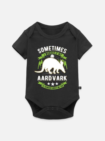 Erdferkel Geschenk Aardvark - Baby Premium Kurzarmbody - Schwarz