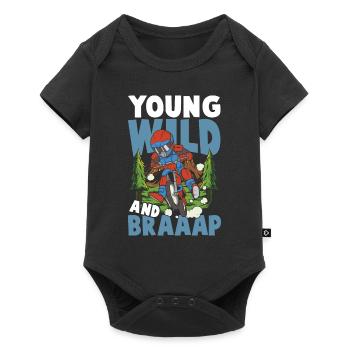 Young Wild And Braaap - Baby Premium Kurzarmbody - Schwarz - Vorne