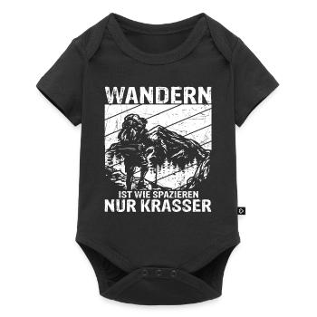 Wandern Spazieren Krasser Spruch für Wanderer Gesc - Baby Premium Kurzarmbody - Schwarz - Vorne