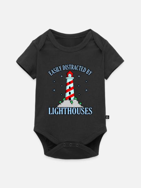 Leuchtturm - Baby Premium Kurzarmbody - Schwarz