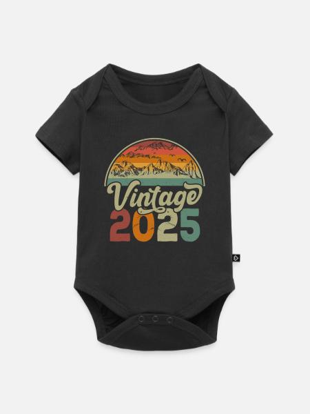 Jahrgang 2025 - Baby Premium Kurzarmbody - Schwarz