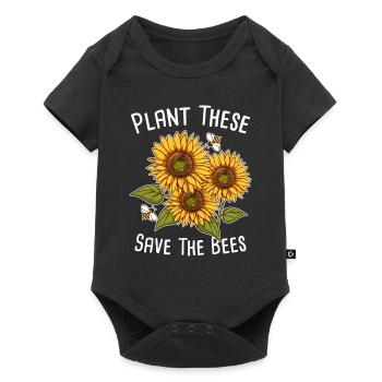 Plantez des fleurs et sauvez les abeilles / apiculteurs, les abeilles - Body à manches courtes Premium Bébé - noir - Devant