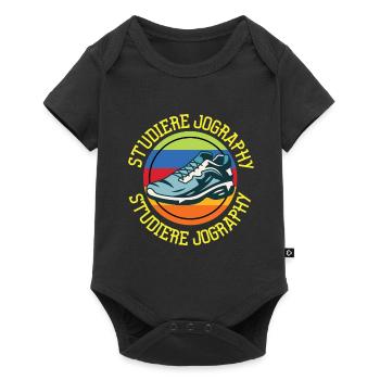 Lustiges Marathon Läufer Laufen Cross Country - Baby Premium Kurzarmbody - Schwarz - Vorne