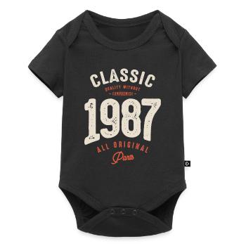 Classic 1987 - 35th Birthday Retro Vintage - Baby Premium short-sleeve bodysuit - black - Front