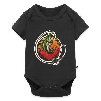 Fishing Fishing Fisher Fishing Rod Carp Rod Fish - Baby Premium short-sleeve bodysuit - black - Front