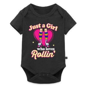 Inline Skate Cadeau Rollskates Roller 70s - Body à manches courtes Premium Bébé - noir - Devant