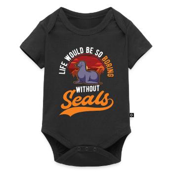 La vie serait si ennuyeuse sans Seal Sea Lion Robbe - Body à manches courtes Premium Bébé - noir - Devant