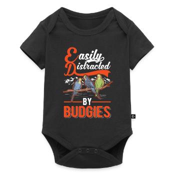Easily distracted by Budgies Budgie - Baby Premium short-sleeve bodysuit - black - Front